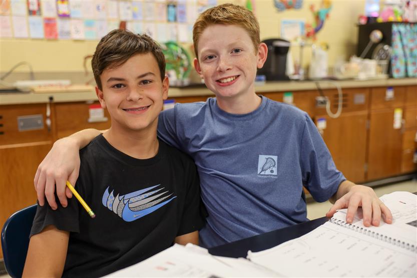 Grassland Middle students in science class